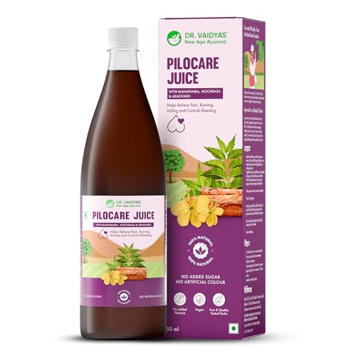 Dr. Vaidya's Pilocare Juice 950ml | Ayurvedic Piles Care Medicine for Relief from Hemorrhoids, Fissure, Fistula & Piles Pain | Natural Treatment for Piles & Fissure Medicine (Pack of 1)