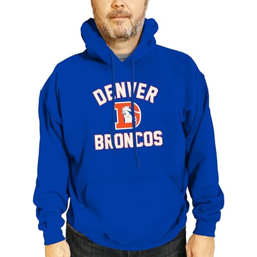 Team Fan Apparel NFL Adult Unisex Retro Gameday Ultra Soft Fleece Hooded Sweatshirt Officially Licensed Football Hoodie Royal