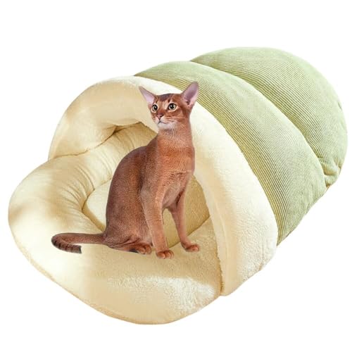 Lifetips アビシニアン Abyssinian ペットベッド 犬猫兼用 冬用 寝袋型 ふわふわ クッション 保温 防寒 洗える 小型犬 中型犬 室内 おしゃれ 北欧風 ソファ ハウス 快眠グッズ 抱っこ感覚 多頭飼い対応 寝具 抗菌 防臭 速乾 低ア