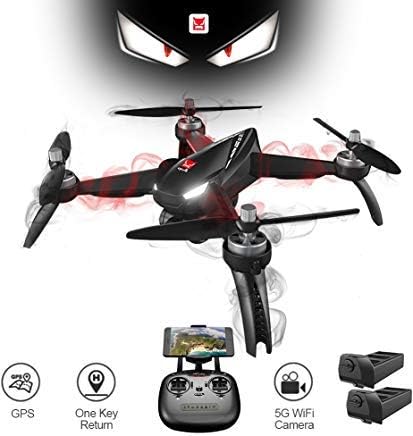 XFUNY MJX B5W Bugs 5W RC Quadcopter 1080P 5G WiFi Camera Live Video 2.4GHz Remote Control Aircraft 6-Axis Gyro FPV Drone with GPS Return Home, Altitude Hold, Follow Me, 2 Battery (B5W)