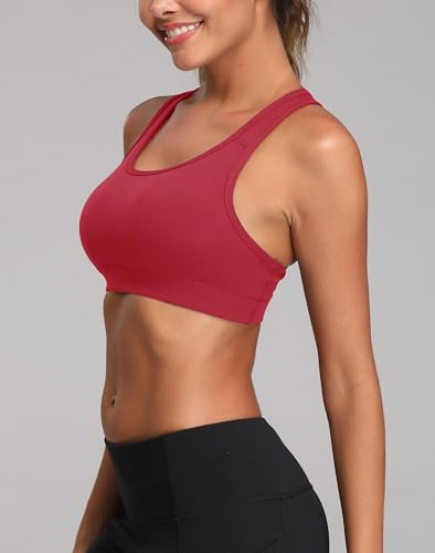 Image of Oalka Women's Racerback Sports Support Workout Running Bras | Oalka Women's Racerback Sports Support Workout Running Bras