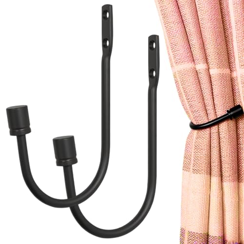 2-Pack Aluminum Alloy Curtain Holdbacks with U-Shape Design