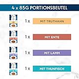 Gourmet Perle Erlesene Streifen Katzenfutter nass, Sorten-Mix, 12er Pack (12 x 4 Beutel à 85g)