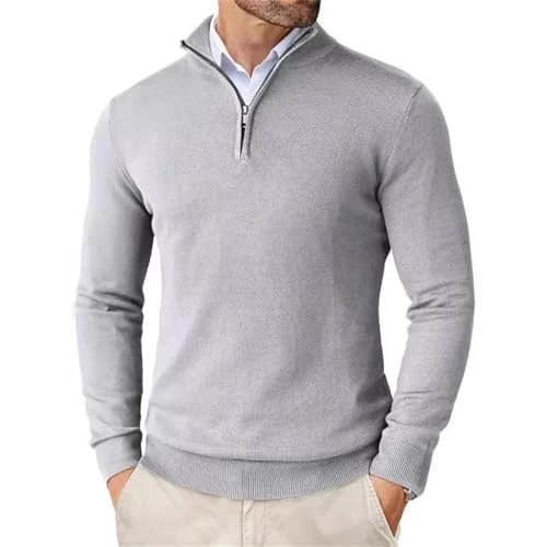 Men's Quarter Zip Up Sweaters Lightweight Slim Fit Pullover Outdoor Mock Neck Business Knitted Sweaters 5
