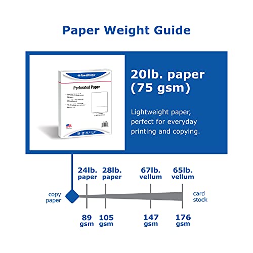 Printworks Professional 3" Perforated Paper, 500 Sheets, 20 Lb, White (04167) #TOP3