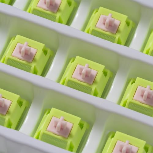 Image of OOCTPK Chilkey Sprout Green Tactile Switches Keyboard Switch for Mechanical Gaming Keyboard, 5 Pin Pre-Lubed Keyboard Switches with POM Housing UPE Stem for Mechanical Gaming Keyboard (35pcs)