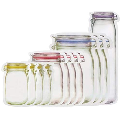 Reusable Jar Bottles Bags Set Waterproof Seal Fresh Food Saver Storage Bag Nuts