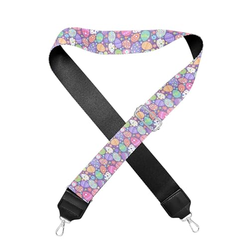 Image of Halloween Handbag Strap Canvas Purse Strap Colorful Bat Black Shoulder Strap Multicolor Bats Replacement Strap