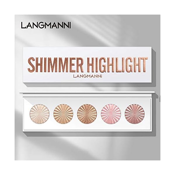 Highlighter-Powder-Palette-Makeup-Palette-Facial-Bronzers-Illuminator-Palette-Highlighter-Baked-Waterproof-Long-Lasting-Brilliant-Lighten-Skin-Color-Face-Highlighter-Powder Highlighter Powder Palette, Makeup Palette Facial Bronzers Illuminator Palette Highlighter Baked Waterproof Long Lasting Brilliant Lighten Skin Color (5 Color, 1 Count (Pack of 1))