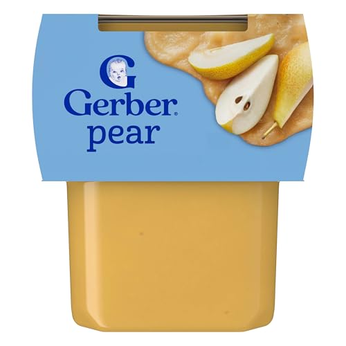 Gerber Stage 2 Baby Food, Pear Puree Tub, No Artificial Colors or Flavors, Baby Puree, 16-Pack