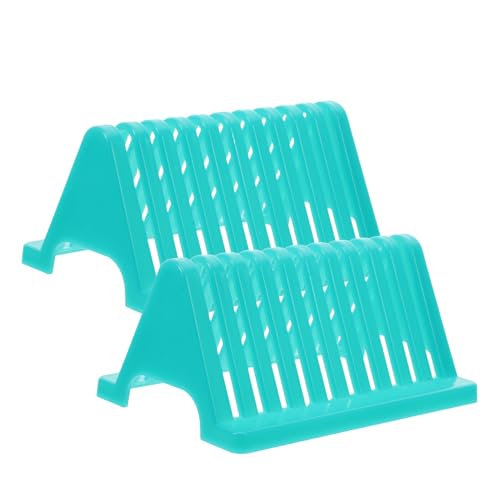 Generic 2Pcs Green Plastic Glass Slide Drying Rack for Laboratory Microscope Slide Holder Drip Stand and Drying
