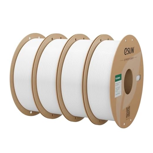 eSUN PLA Basic Filament 1.75mm, 3D Printer Filament High Speed PLA for Fast Printing, 1KG Spool, 4 Spools 3D Printer Filament, Cold White