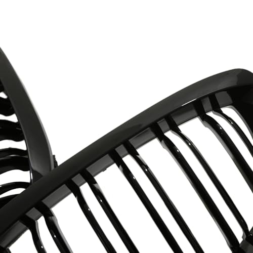 Gravity Performance Black Kidney Grilles Compatible with BMW 3 Series E46 2-Door Coupe & Convertible 2002-2005 LCI Models 2-Piece Bumper Double Slat Grille Grill Gloss Finish Clip-On - Image 4