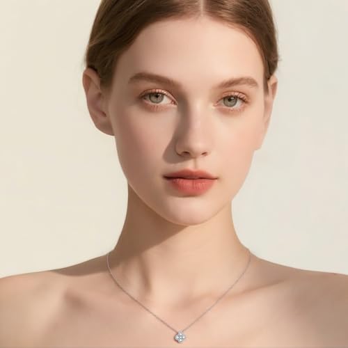 SLUYNZ Solid 925 Sterling Silver Small Clover Choker Necklace for Women Teens CZ Clover Pendant Necklace2