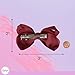 3 Inch Grosgrain Bow for Little Girls- Set of 2 (Burgundy)
