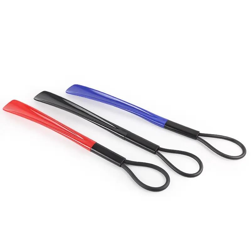 EZ Living1pcs Random Color 20Inch Long Shoe Horn with Hanging Strap, Metal Shoe Horn, Plastic Shoe Horn, Long Shoe Horn, Wooden Shoe Horn Stylish Extended Reach and Convenient Shoe Wear Red