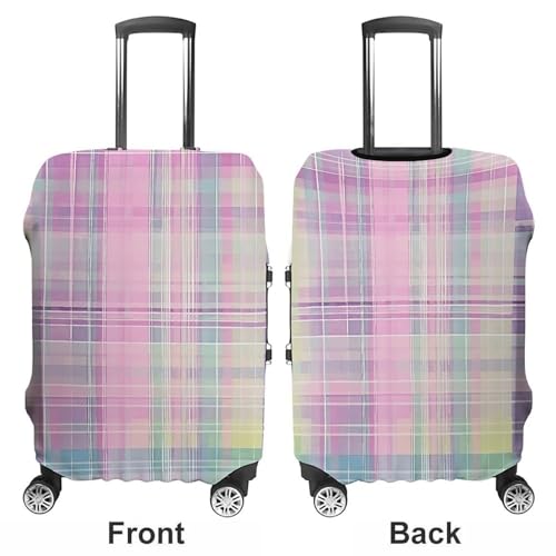 Travel Luggage Cover Elastic Suitcase Cover Plaid Art Pattern Luggage Cover Anti-Scratch Suitcase Protector Washable Dustproof Baggage Cover Fits 18-32 Inch Luggages M3