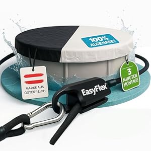 Folienkönig® Poolabdeckung mit EasyFlex-Verschluss® 5x5m | Abdeckfolie für Pool 366 cm ø320-420cm | Pool Plane Sommer & Winter | Poolfolie | Einfache Allein-Montage | garantiert 100% algenfrei