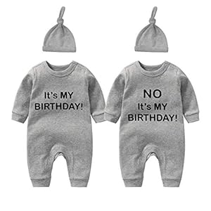 culbutomind Baby Twins Baby Rompers It is My Birthday Pasgeboren Baby Meisje Jongen Kleding