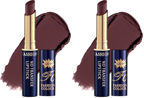 Image of Fashion Colour Non-Transfer Matt Waterproof Lipstick (61 Iced Amethyst, Matte Finish) (Pack of 2)