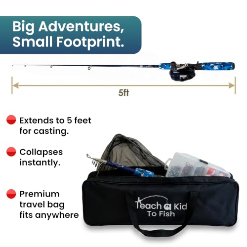 Kids Fishing Pole & Tackle Box Kit - Complete Beginner Set, Ages 4-12 - image 3