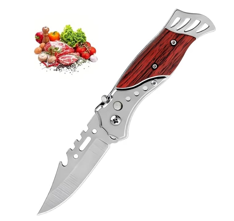 Yuvi H&M Kitchen Utility Knife with Wooden Handle - Image 1