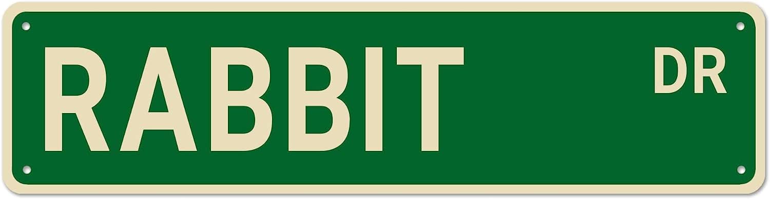 Sitrmgh Sign Rabbit Dr Street S, Rabbit Decor Rabbit Gift For Rabbit Lover, Wall Decor For Home/Driveway/Man Cave/Bar, Quality Metal S 16X4 Inch