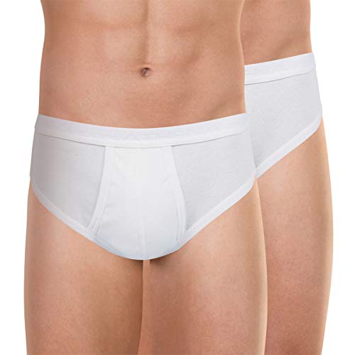 Athena - Lot de 2 Slips Homme Basic - Slips 100% Coton Bio - Coupe Ouverte, Ergonomique, Confort et...