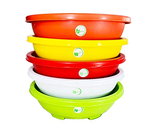 OSHIGREENS Bonsai Multicolor pots Humidity Trays - 12 inches planters Plastic Bonsai Plants Growing Pot for Garden, Set of 5 Flower pots (B08RZB2DTX) Amazon Price History, Amazon Price Tracker