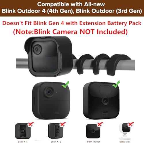 delilyn Flexible Twist Mount for All-New Blink Outdoor 4 (4th Gen) & Blink Outdoor (3rd Gen), Weatherproof Protective Housing with Charging Cutout and Gooseneck Mount for Blink Camera