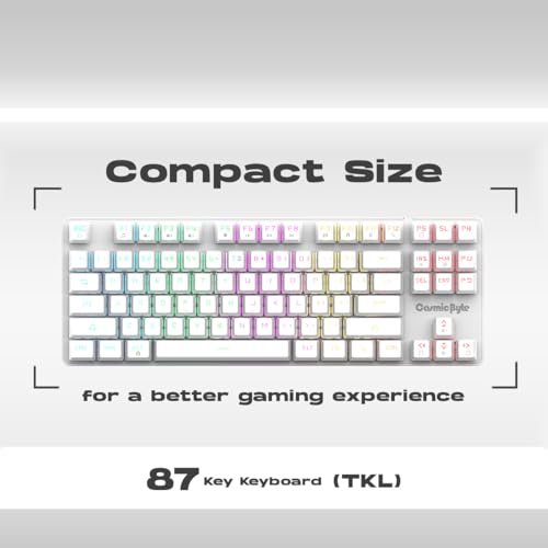 Cosmic Byte CB-GK-37 Firefly TKL Mechanical Gaming Keyboard | Per-Key RGB | 3 PIN Swappable Outemu Red Switches | Upgraded with Detachable USB-C Port | Macro & Software Support (White)