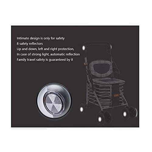 LICHUAN Einkaufstrolley, zusammenklappbar, mit 4 Rädern, Aluminiumlegierung, Einkaufstrolley für Einkaufen, Picknick… – Bild 6