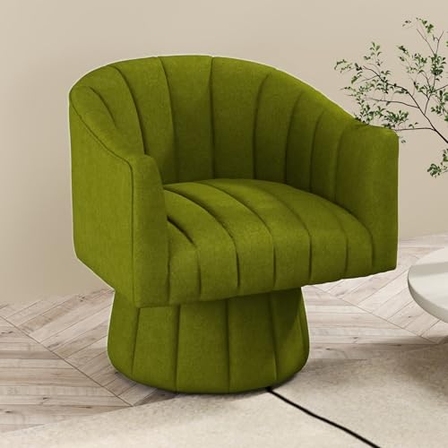 Sillón Giratorio Redondo Terciopelo Verde miniatura 1