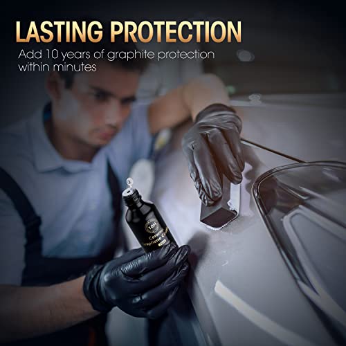 𝐀𝐝𝐯𝐚𝐧𝐜𝐞𝐝 𝗚𝗿𝗮𝗽𝗵𝗲𝗻𝗲 Ceramic Coating For Cars (70Ml) - 10H Graphene Coating For Car Detailing - 10+ Years Of Long Lasting Protection - Ultra High Gloss & Shine, Extremely Hydrophobic #TOP4