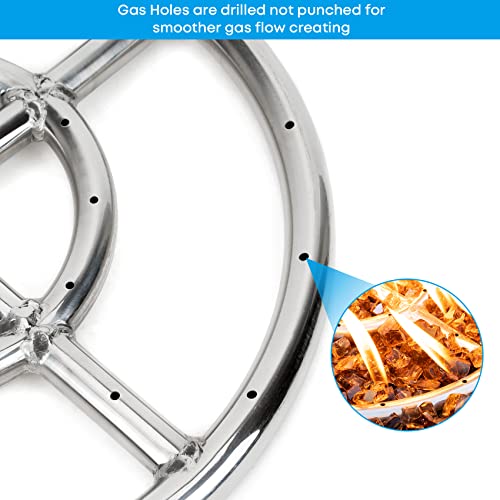 Stanbroil 36 Inch Round Fire Burner Ring for Natural Gas & Propane - 304 Stainless Steel Fire Burner for Indoor & Outdoor, BTU 443,000 Max by Stanbroil - Image 4