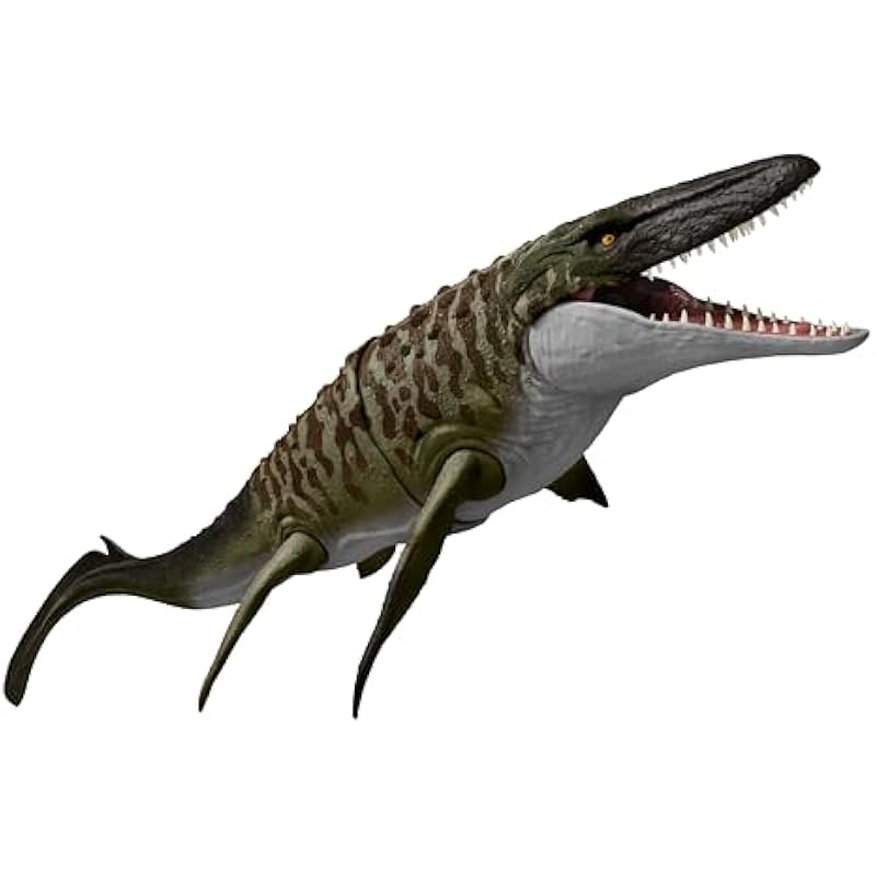 Mattel Jurassic World Battle Action Mosasaurus Kids Figure Dinosaur 장난감이 큰 총 길이 : 약. 4 세 Brown JCH00에서 65.4cm