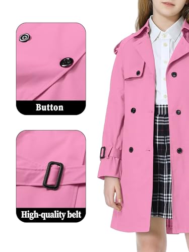 Image of Betusline Womens & Girls Waterproof Trench Coat Double Breasted Lapel Overcoat Outerwear, 3 Years - Women 2XL