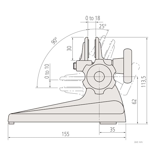 Support pour micromètre à angle réglable pour une mesure mains libres stable