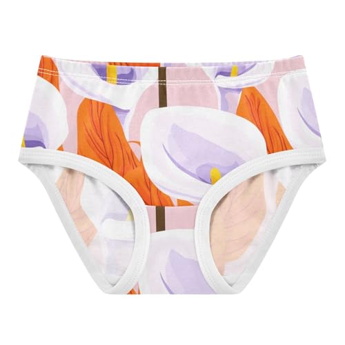 Purple Calla Lily Flowers White Orange Girls Underwear Toddler 2t Cotton Girl Panties Cute Print Kids Briefs Undies