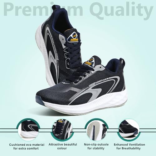 Image of FARGO Men's Spark Fylon Sole Memory Foam Patawa Running Sports Walking Shoes, Gym Shoes | Lightweight & Comfortable Lace-Up Shoes for Mens and Boys