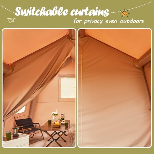 Carpa inflable familiar EROMMY para camping, 8-10 personas, con dos habitaciones miniatura 6
