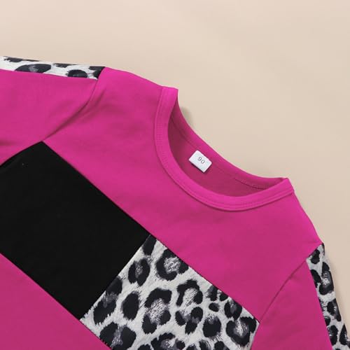 Image of FOCUTEBB Toddler Girl Clothes Summer Outfits Cute Baby Short Sleeve T-shirt Shorts Leopard Camo Printed 18 Months to 6 Years