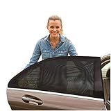 Universal Sunscreen Car Window Shades for Baby (2 Pieces), with UV Protection for Kids, Stretchable & Breathable Car Curtain, Fits Most Vehicles (M)
