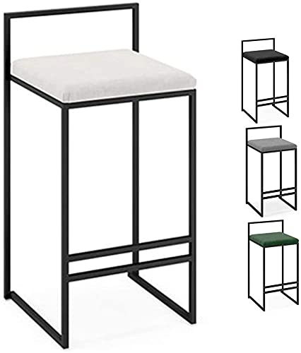 Chaises de bar pour salon de cuisine confortables avec dossier en velours