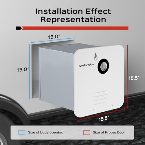 Image of RVPart Pro 15 inch x 15 inch RV Water Heater White Door and Flange Combination