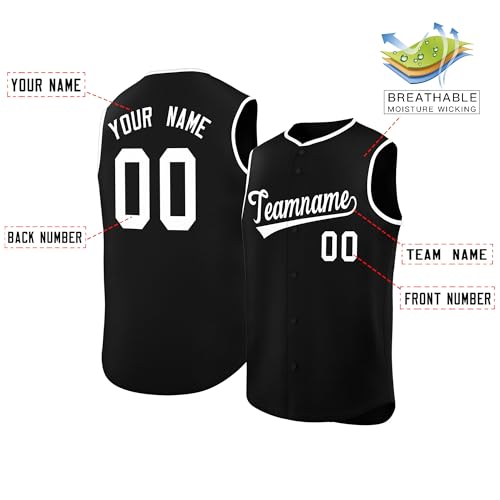 Custom Men Full Button Sleeveless Baseball Jersey Personalized Stitched Name Number for Women Youth miniatura 3