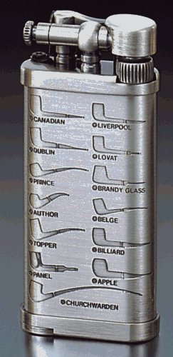 IM Corona Corona Old Boy Pewter with Classic Pipe Shapes Pipe Lighter