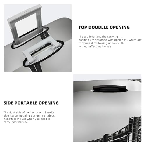 Black Paris Eiffel Tower Print Travel Suitcase Cover Luggage Protector with Elastic Anti Scratch for Carry On4