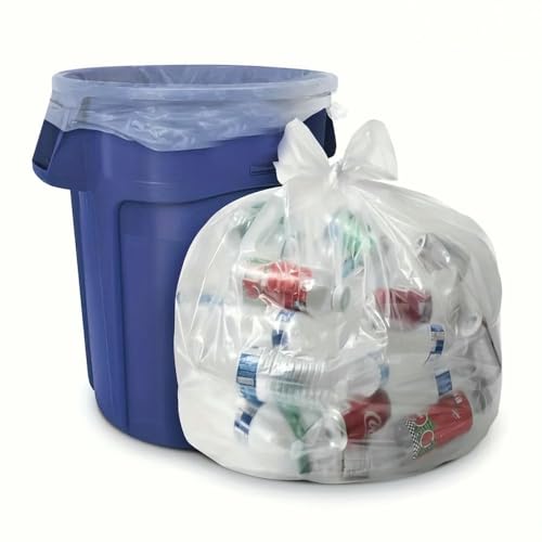 Bolsas de basura resistentes, paquete de 50, 13 galones, resistentes a desgarros y perforaciones, a prueba de fugas, de resistencia industrial, 23,6 x 31,5 pulgadas.