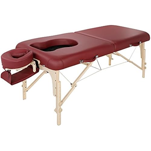 Master Massage 30'' Eva Portable Pregnancy Massage Table for Female Clients and Obese Individuals, Spa Salon Facial Bed for Pregnant Women- Multi Functional (Burgundy)